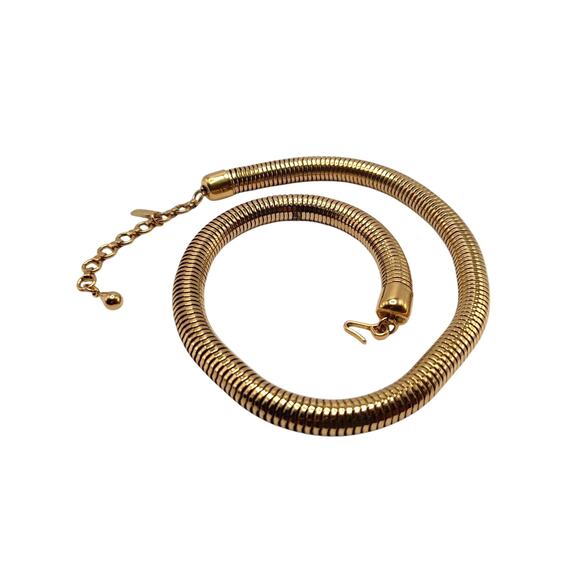 Vintage Monet Round Gold Plated Snake Chain Choker Necklace 16 1/2 " - Picture 12 of 12